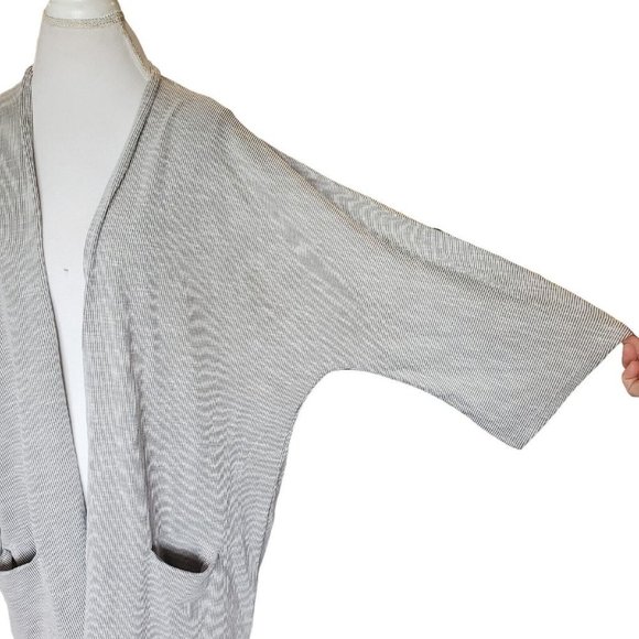 Anthropologie DONNI Ribbed Open Front Cardigan Jacket Duster‎ One Size Lagenlook - Picture 3 of 11